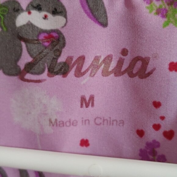 Zinnia nurse scrubs top shirt short sleeve love bunny purple pattern - Picture 6 of 9